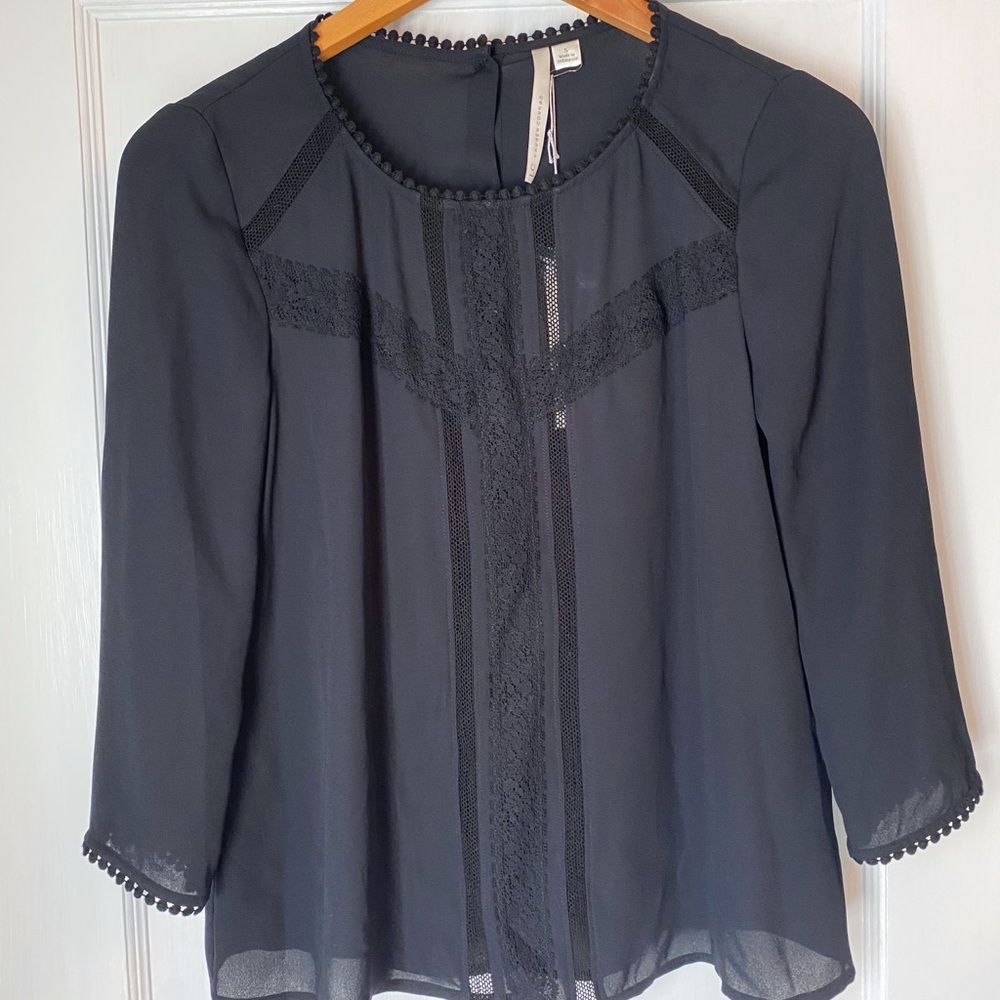Black Detailed Blouse